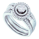 14K White-gold 0.51CT DIAMOND FLOWER BRIDAL SET
