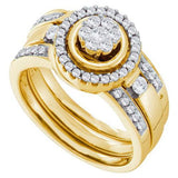 14K Yellow-gold 0.51CT DIAMOND FLOWER BRIDAL SET