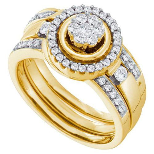 14K Yellow-gold 0.51CT DIAMOND FLOWER BRIDAL SET