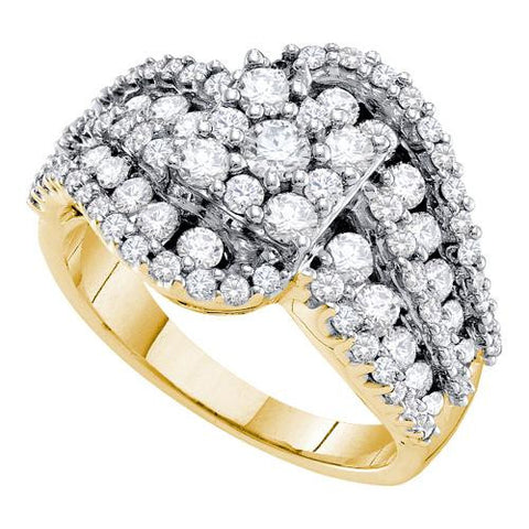 14KT Yellow Gold 2.00CTW DIAMOND FLOWER RING