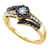14KT Yellow Gold 0.52CTW DIAMOND  FLOWER RING