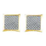 925 Sterling Silver Yellow 0.35CTW DIAMOND  MICRO PAVE EARRING
