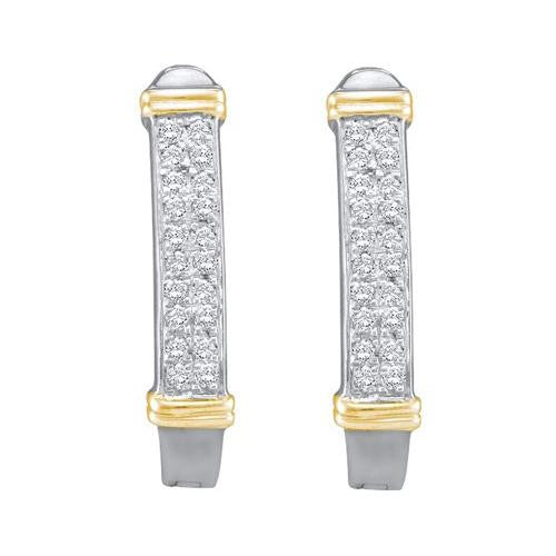 10KT White Gold 0.15CTW DIAMOND MICRO PAVE HOOPS