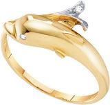 0.03CTW-Diamond DOLPHIN RING