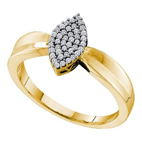 10KT Yellow Gold 0.12CTW DIAMOND  MICRO PAVE RING