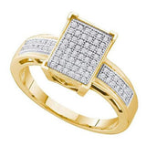 925 Sterling Silver Yellow 0.20CT  DIAMOND  MICRO PAVE RING