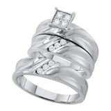 10KT White Gold 0.38CT DIAMOND LADIES  FASHION TRIO SET