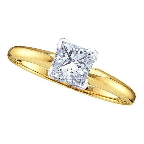 14KT Yellow Gold 0.20CTW EXCELLENT PRINCESS DIAMOND RING
