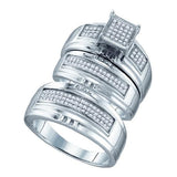 925 Sterling Silver White 0.41CTW DIAMOND  FASHION TRIO SET