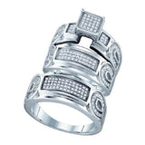 925 Sterling Silver White 0.54CTW DIAMOND  FASHION TRIO SET