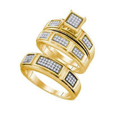 10K Yellow-gold 0.29CTW DIAMOND FASHION TRIO SET