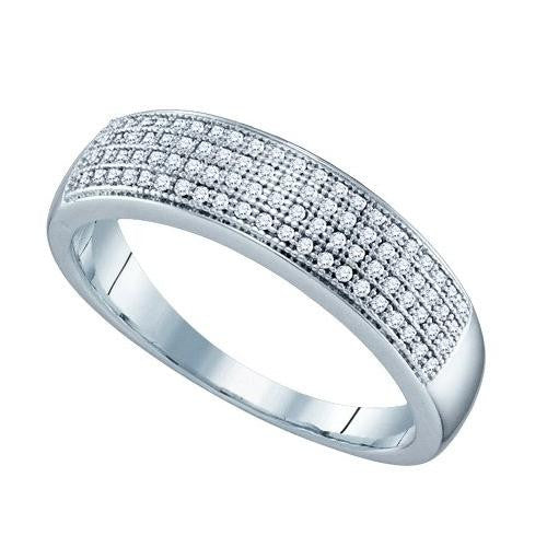 10KT White Gold 0.25CTW DIAMOND  MICRO PAVE BAND