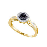 10KT Yellow Gold 0.20CTW DIAMOND FLOWER RING