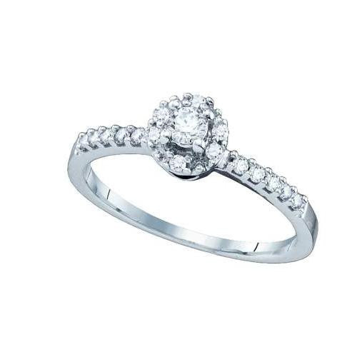 14K White-gold 0.27CT DIAMOND RD-CENTER BRIDAL RING