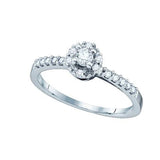10KT White Gold 0.27CTW DIAMOND ROUND CENTER BRIDAL RING