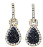 1 3-4CT-Diamond BLACK  EARRING