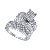 925 Sterling Silver White 0.68CTW DIAMOND MICRO PAVE TRIO SET