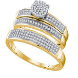 925 Sterling Silver Yellow 0.40CT DIAMOND MICRO PAVE TRIO SET