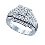 925 Sterling Silver White 0.33CT DIAMOND FASHION BRIDAL RING