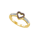 1-8CT-Diamond BROWN HEART RING