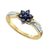 10K Yellow-gold 0.34CTW BLACK DIAMOND FASHION RING