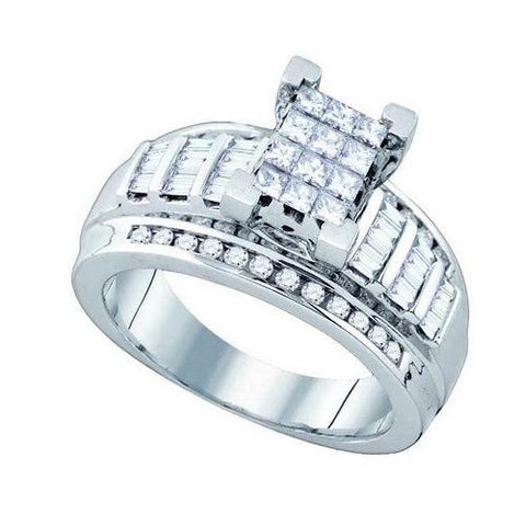 10KT White Gold 0.90CTW DIAMOND INVISIBLE RING