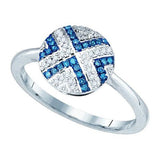 10KT White Gold 0.15CTW BLUE DIAMOND MICRO-PAVE RING