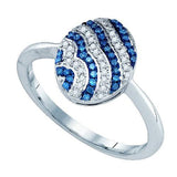 10KT White Gold 0.15CTW BLUE DIAMOND MICRO-PAVE RING