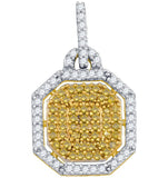 1-2CTW-Diamond YELLOW MICRO-PAVE PENDANT