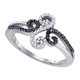 10K White-gold 0.19CTW BLACK DIAMOND FASHION RING