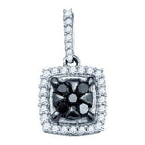 10KT White Gold 0.51CTW BLACK DIAMOND FASHION PENDANT