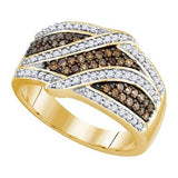 10KT Yellow Gold 0.70CTW COGNAC DIAMOND BRIDAL RING