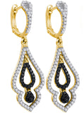 1-2CTW-Diamond MICRO-PAVE BLACK EARRING