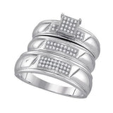 925 Sterling Silver White 0.20CTW DIAMOND MICRO-PAVE TRIO SET