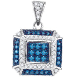 1-2CTW-Diamond BLUE MICRO-PAVE PENDANT
