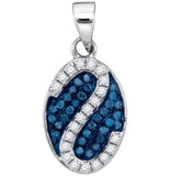 1-4CTW-Diamond MICRO-PAVE BLUE PENDANT
