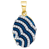 1-3CTW-Diamond MICRO-PAVE BLUE PENDANT