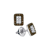 1-3CTW-Diamond MICRO-PAVE BROWN EARRING