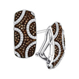 7-8CTW-Diamond MICRO-PAVE BROWN EARRING