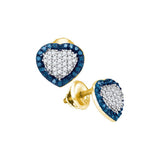 1-2CTW-Diamond MICRO-PAVE BLUE EARRING