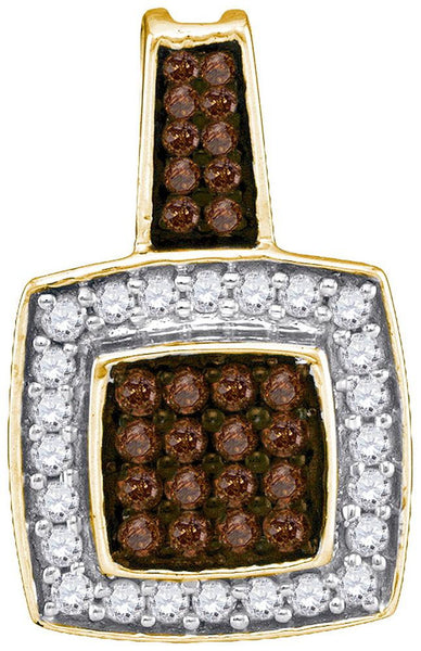1-2CTW-Diamond BROWN MICRO-PAVE PENDANT