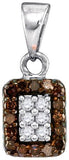 10KT White Gold 0.20CTW DIAMOND MICRO-PAVE PENDANT