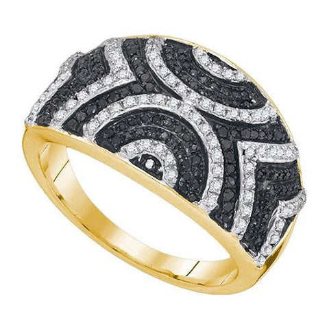10K Yellow-gold 0.50CTW BLACK DIAMOND FASHION RING