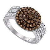 10KT White Gold 0.75CTW COGNAC DIAMOND FASHION RING