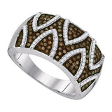 10KT White Gold 0.65CTW COGNAC DIAMOND FASHION RING