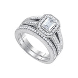 1 3-8CTW-Diamond 3-4CT-ECUT BRIDAL SET
