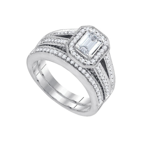 1 3-8CTW-Diamond 3-4CT-ECUT BRIDAL SET