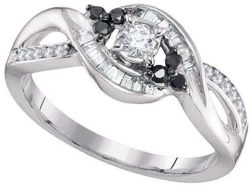 10KT White Gold 0.30CTW DIAMOND FASHION RING