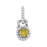 1-4CTW-Diamond FASHION YELLOW PENDANT