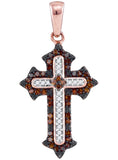 1-5CTW-Diamond CROSS RED PENDANT
